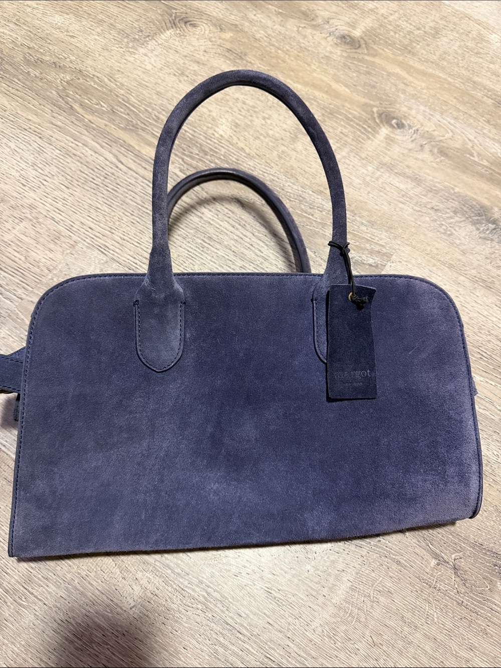 Margot navy suede bag